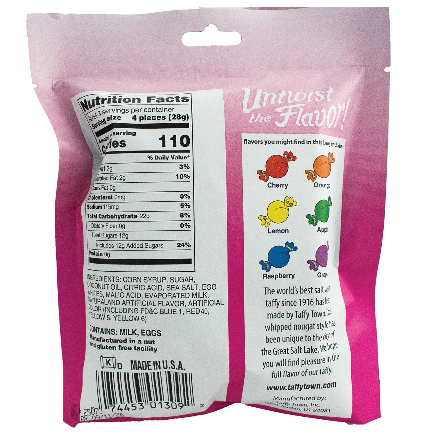 3.5 oz. Sassy Sour Fruits Taffy - Image 3